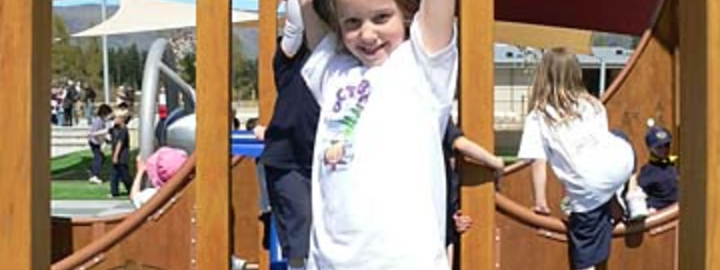JUNIOR JOY: Grace Creighton, 6, enjoys hanging out in the new junior playground at Wanaka Primary School yesterday.